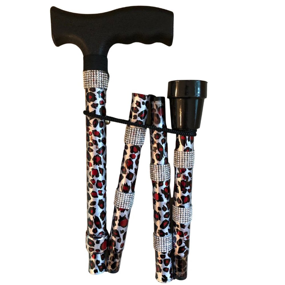 Red Cheetah Diamond Cane